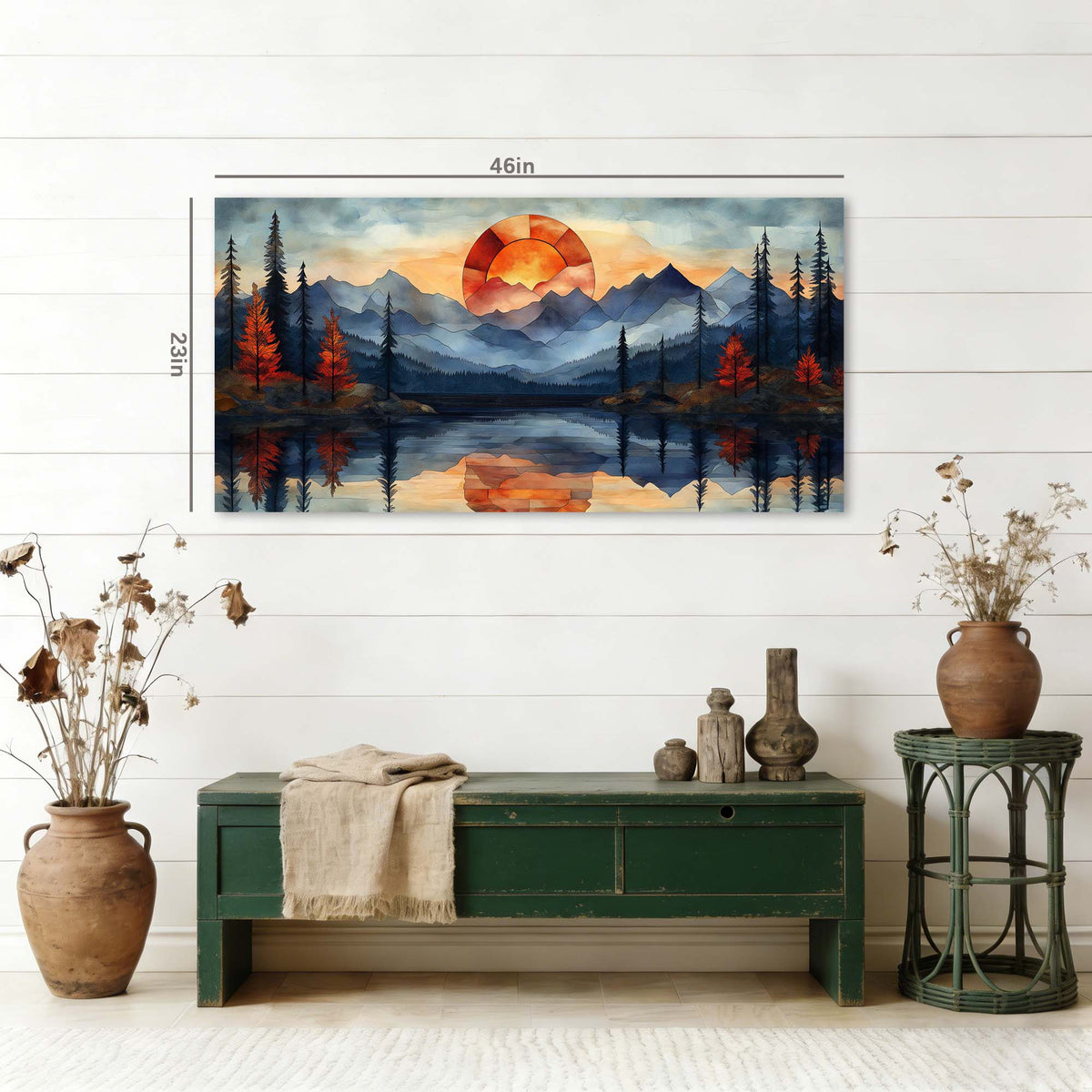 Navy Blue Fantasy Nature Wall Art for Living Room Canvas Painting Prints Artwork Family Bedroom Office Decor