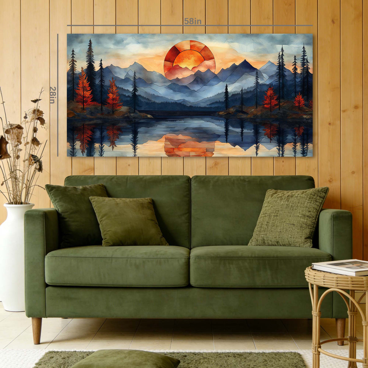 Navy Blue Fantasy Nature Wall Art for Living Room Canvas Painting Prints Artwork Family Bedroom Office Decor