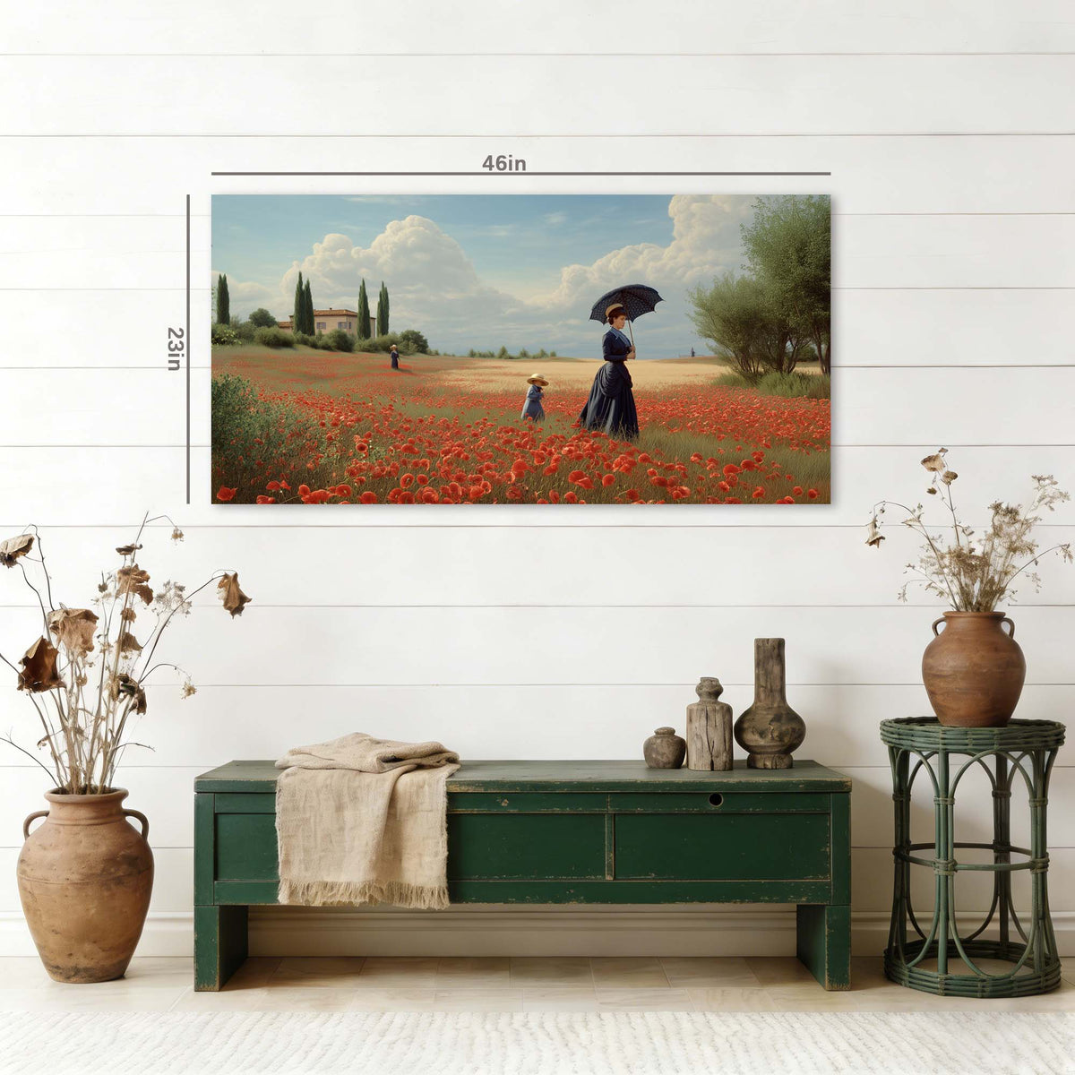 Khaki Vintage Floral Wall Art Art Deco Painting Prints Canvas Artwork Living Room Family Bedroom Office Decor