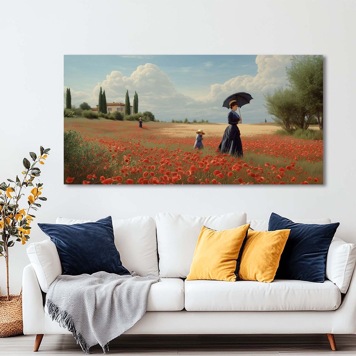 Khaki Vintage Floral Wall Art Art Deco Painting Prints Canvas Artwork Living Room Family Bedroom Office Decor