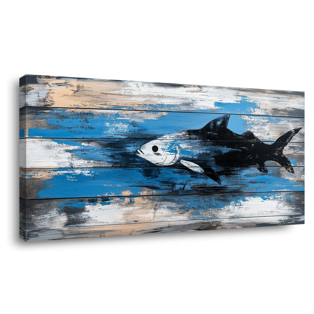 Navy Blue Nautical Animals Wall Art Modern Canvas Painting Prints Artwork Office Hallway Bedroom Living Room Decor
