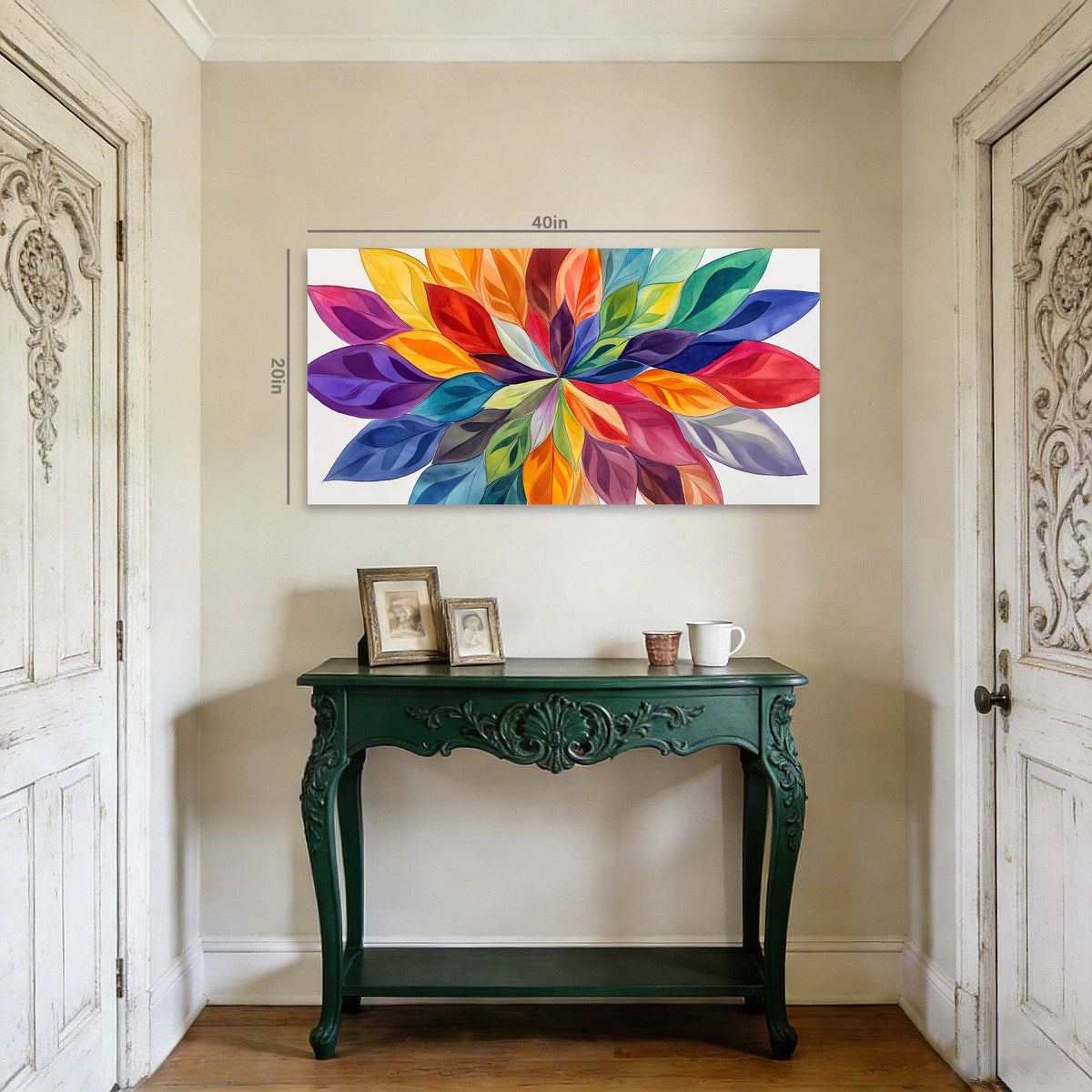 Green Abstract Floral Canvas Wall Art for Living Room Prints Artwork Bedroom Office Decor