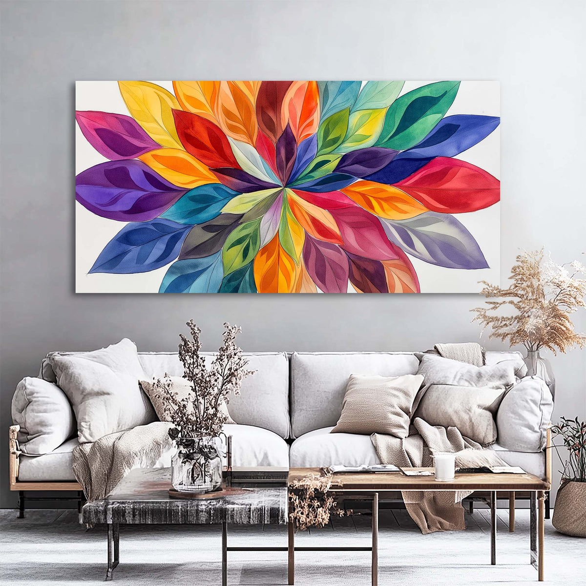 Green Abstract Floral Canvas Wall Art for Living Room Prints Artwork Bedroom Office Decor