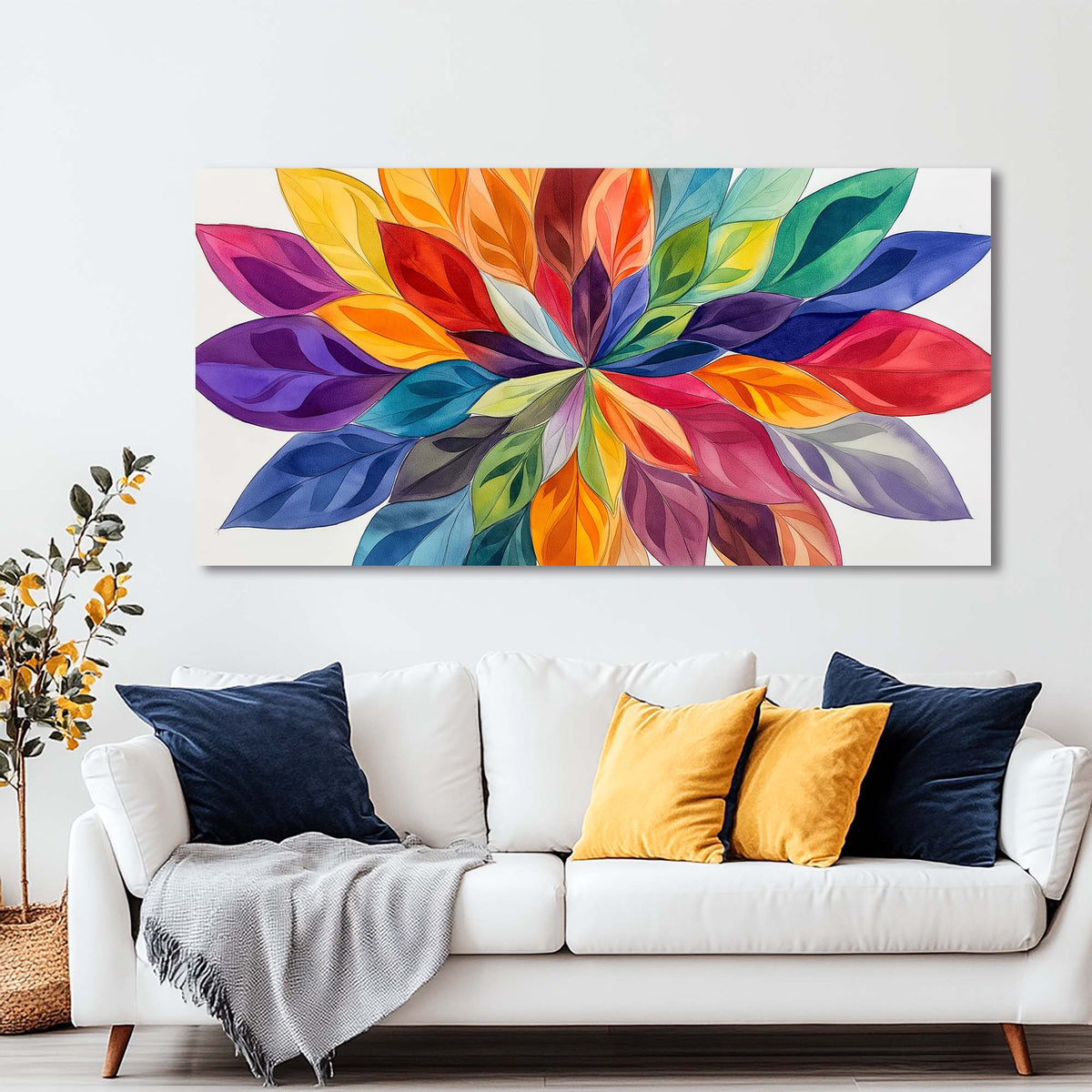 Green Abstract Floral Canvas Wall Art for Living Room Prints Artwork Bedroom Office Decor