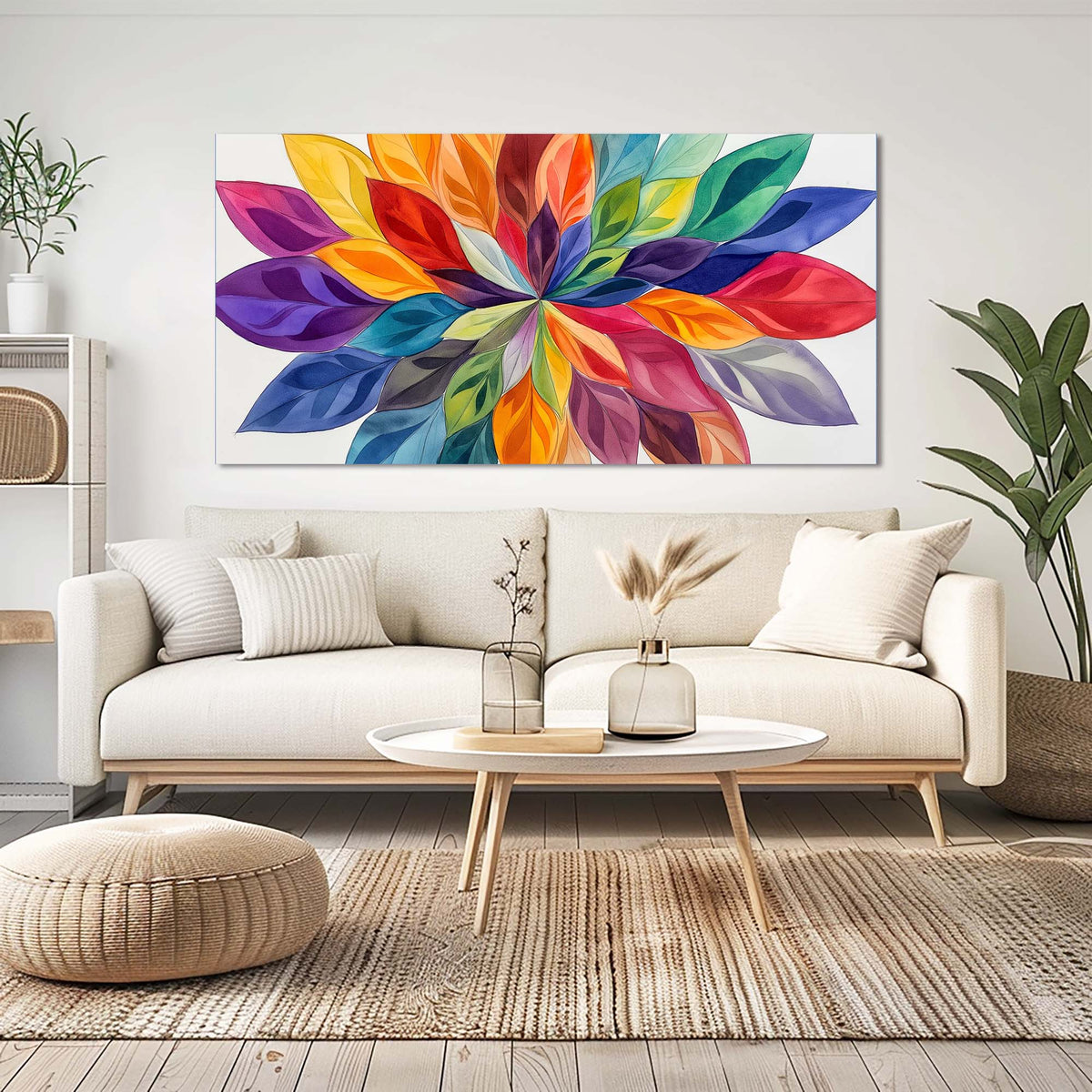 Green Abstract Floral Canvas Wall Art for Living Room Prints Artwork Bedroom Office Decor