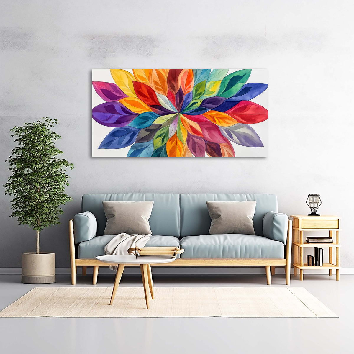 Green Abstract Floral Canvas Wall Art for Living Room Prints Artwork Bedroom Office Decor