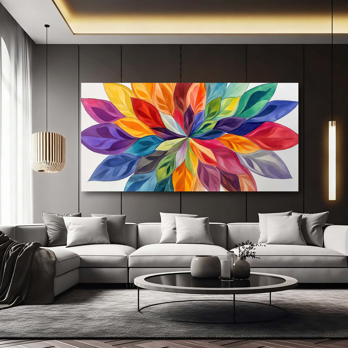 Green Abstract Floral Canvas Wall Art for Living Room Prints Artwork Bedroom Office Decor