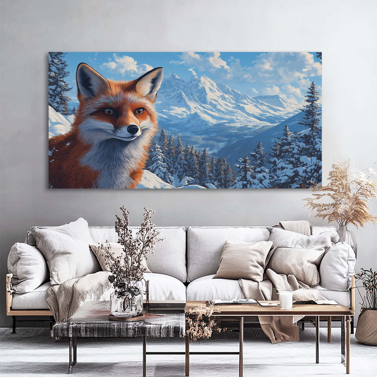 Navy Blue Wildlife Animals Canvas Wall Art for Living Room Prints Artwork Bedroom Office Decor