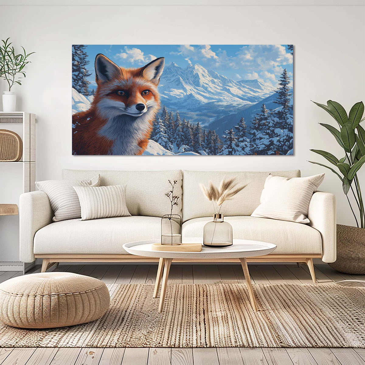 Navy Blue Wildlife Animals Canvas Wall Art for Living Room Prints Artwork Bedroom Office Decor