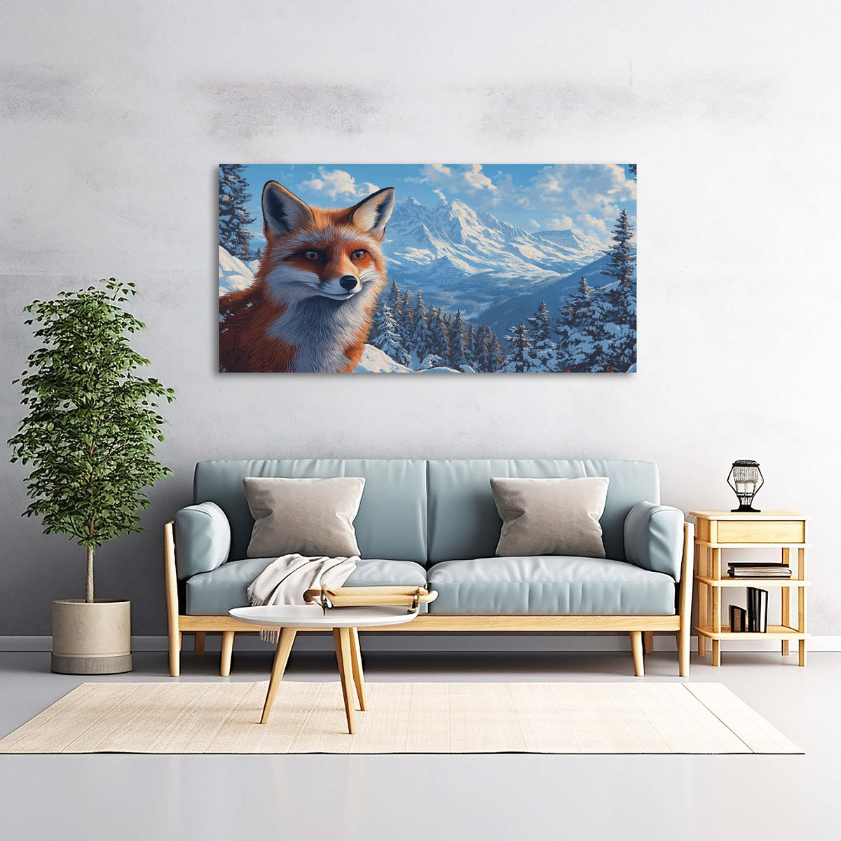 Navy Blue Wildlife Animals Canvas Wall Art for Living Room Prints Artwork Bedroom Office Decor