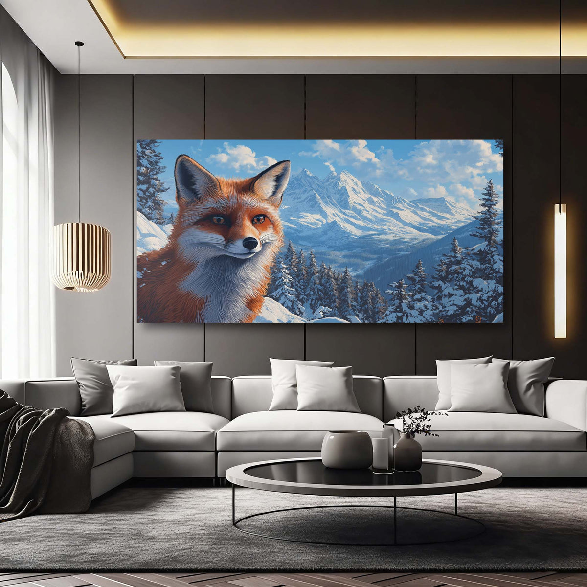 Navy Blue Wildlife Animals Canvas Wall Art for Living Room Prints Artwork Bedroom Office Decor