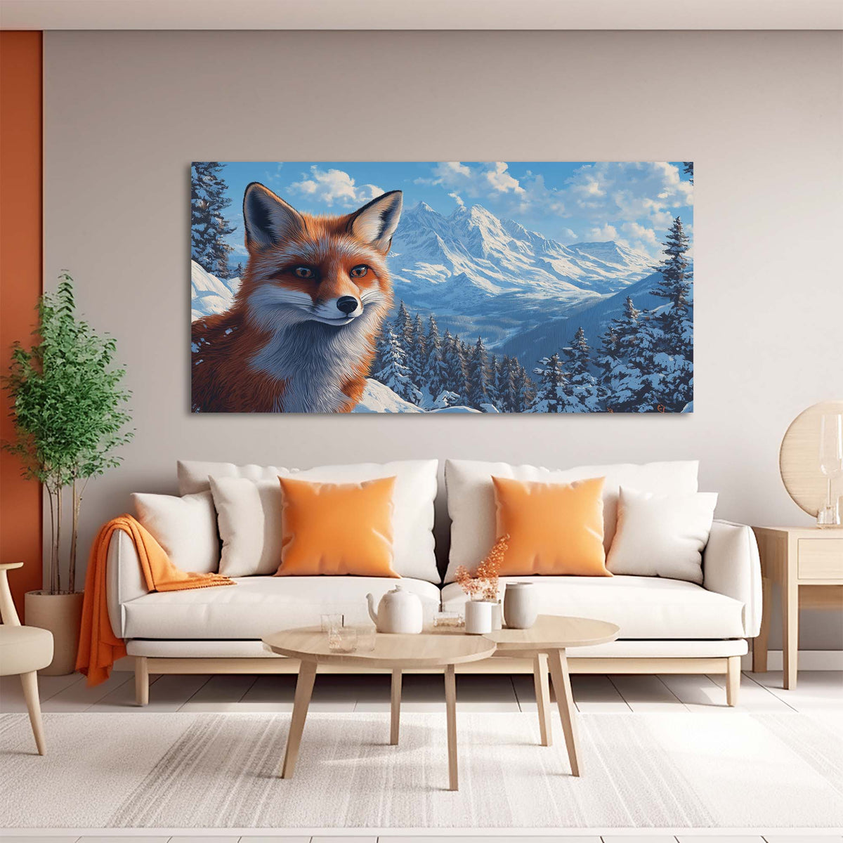 Navy Blue Wildlife Animals Canvas Wall Art for Living Room Prints Artwork Bedroom Office Decor