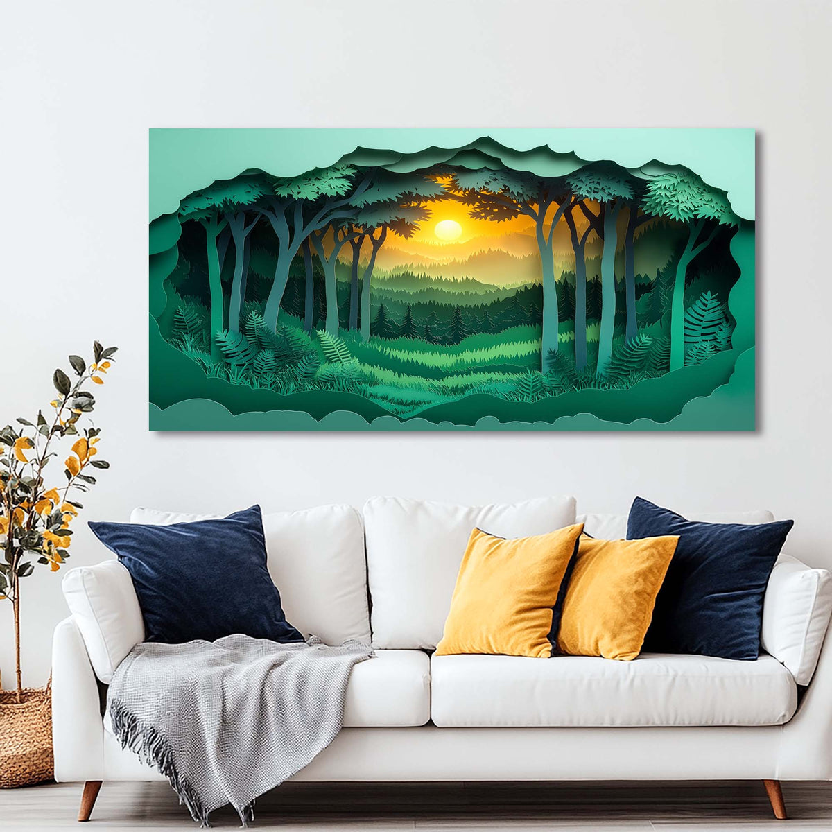 Gold Fantasy Nature Wall Art Modern Canvas Painting Prints Artwork Office Hallway Bedroom Living Room Decor
