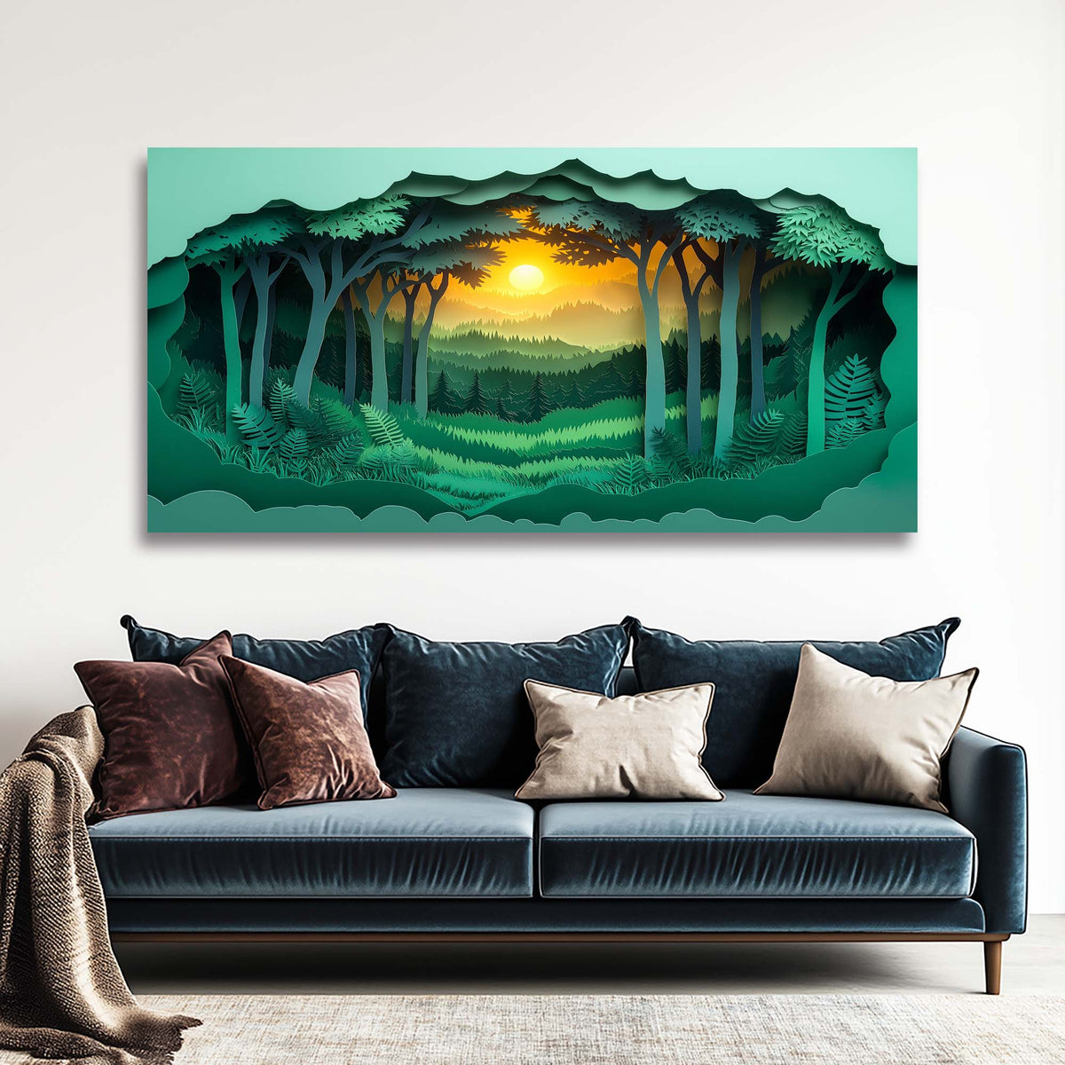 Gold Fantasy Nature Wall Art Modern Canvas Painting Prints Artwork Office Hallway Bedroom Living Room Decor