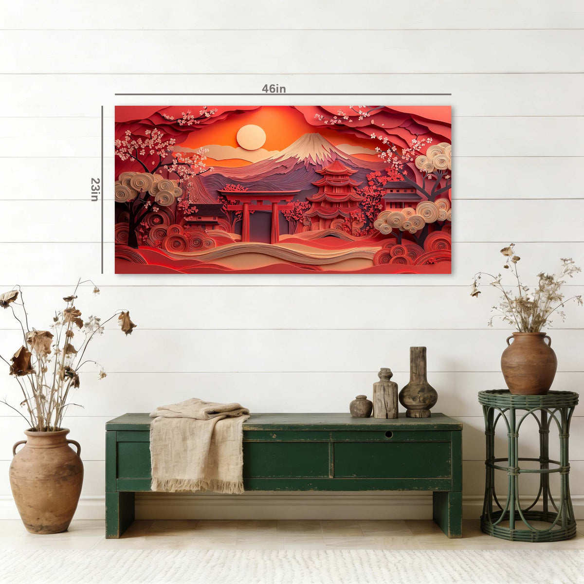 Orange Asian Nature Wall Art Art Deco Painting Prints Canvas Artwork Living Room Family Bedroom Office Decor