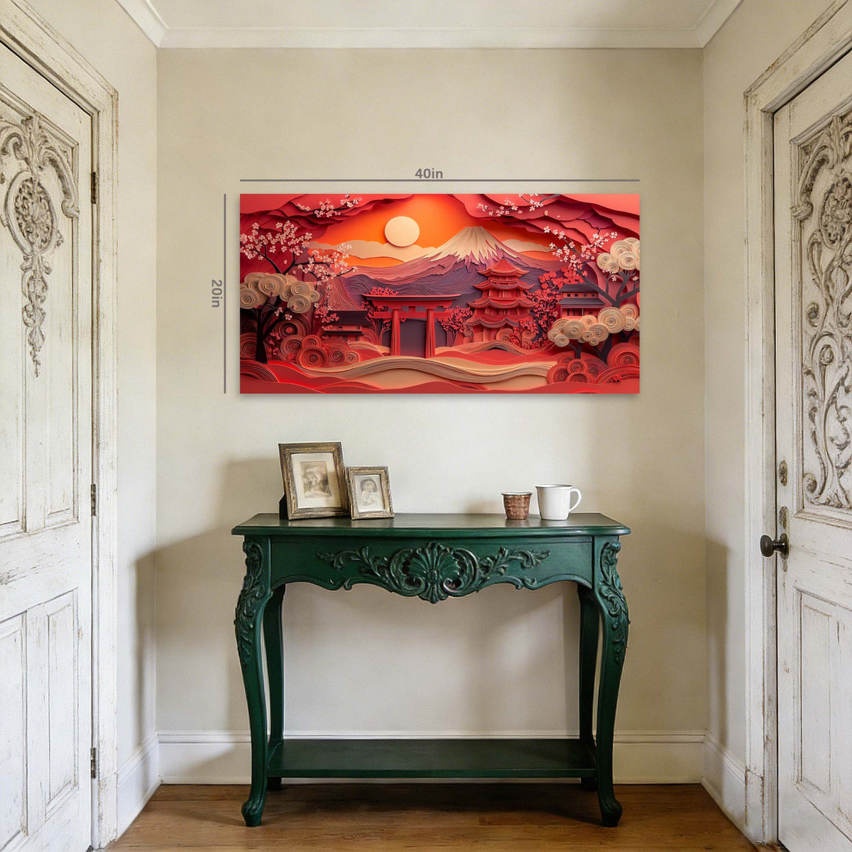 Orange Asian Nature Wall Art Art Deco Painting Prints Canvas Artwork Living Room Family Bedroom Office Decor