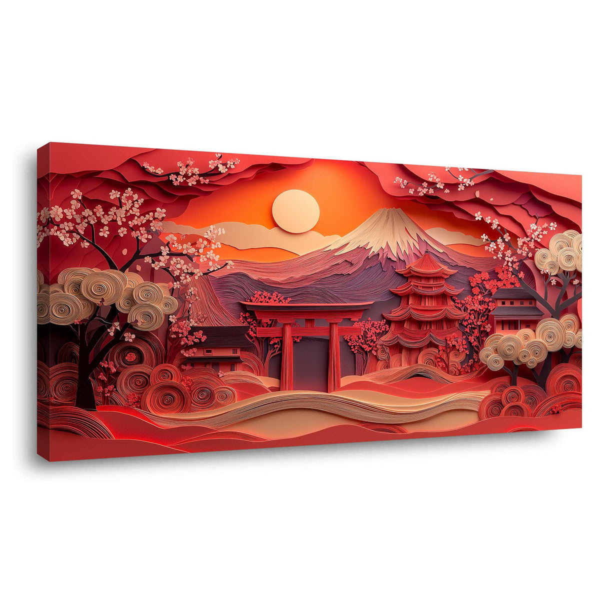 Orange Asian Nature Wall Art Art Deco Painting Prints Canvas Artwork Living Room Family Bedroom Office Decor