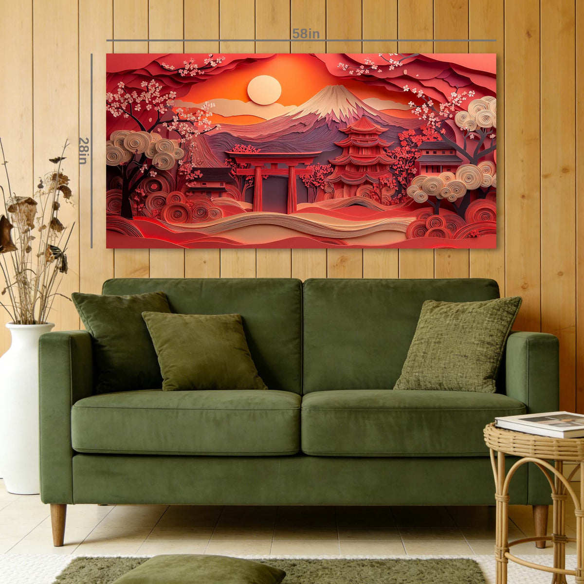Orange Asian Nature Wall Art Art Deco Painting Prints Canvas Artwork Living Room Family Bedroom Office Decor