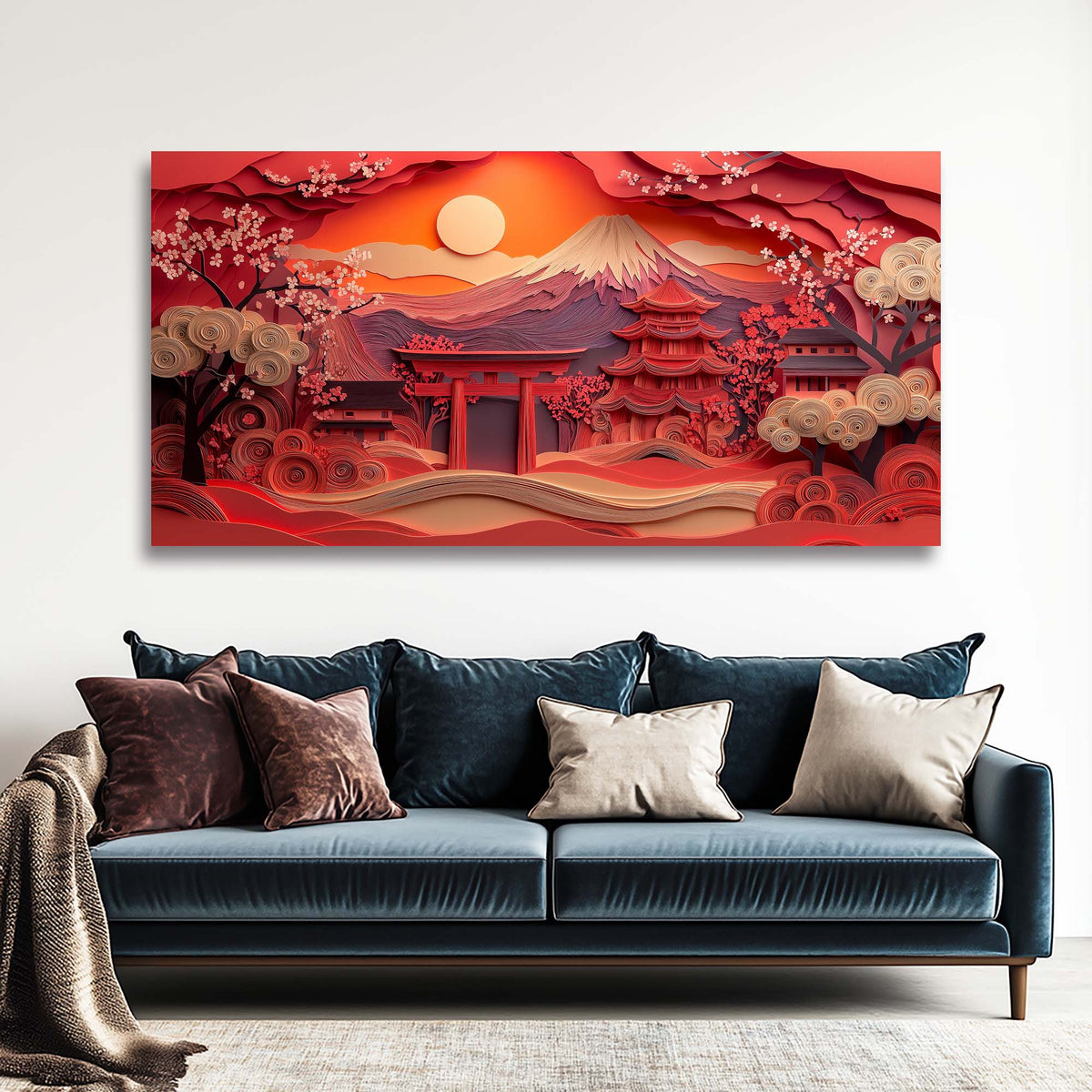 Orange Asian Nature Wall Art Art Deco Painting Prints Canvas Artwork Living Room Family Bedroom Office Decor
