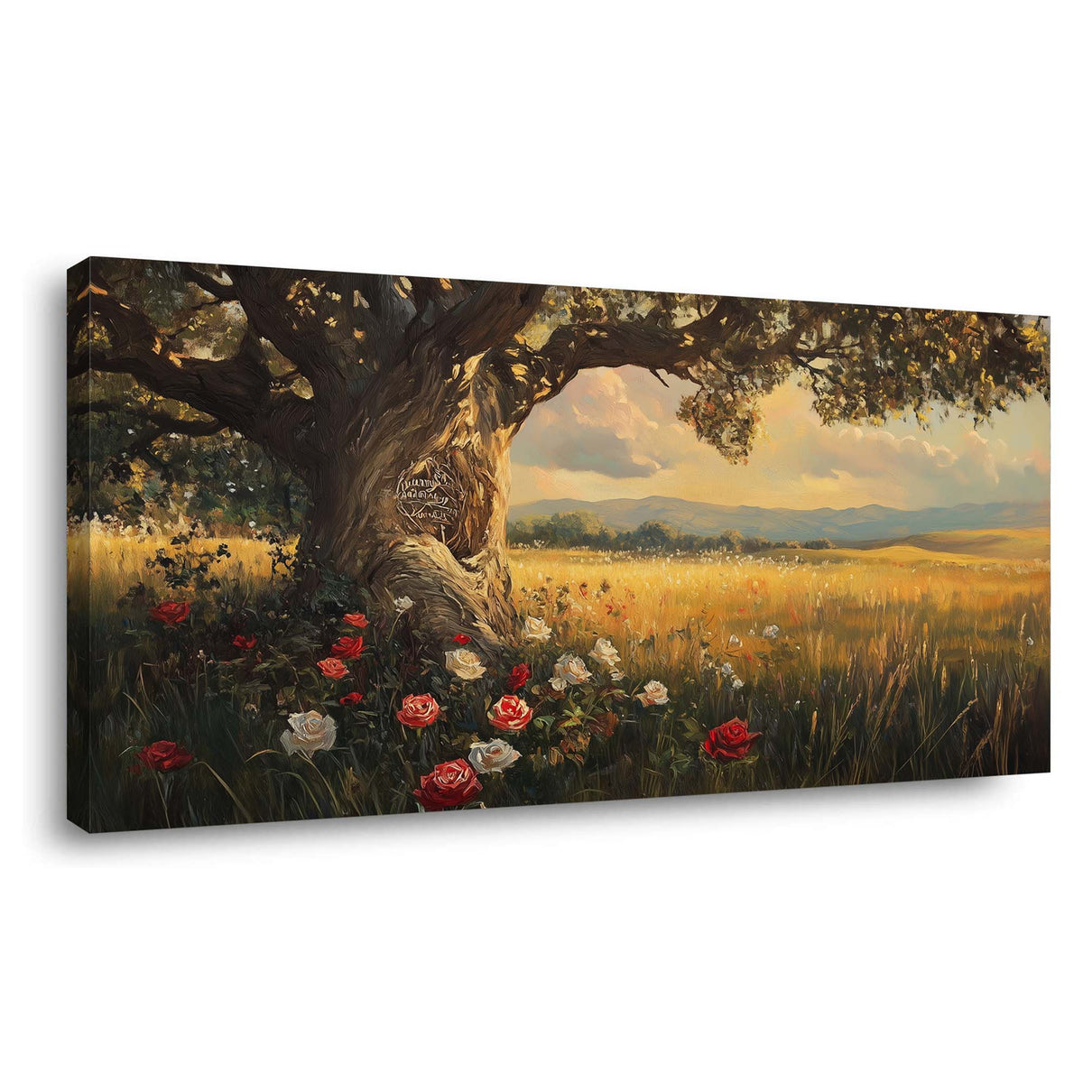 Red Pretty Floral Wall Art for Living Room Canvas Painting Prints Artwork Family Bedroom Office Decor