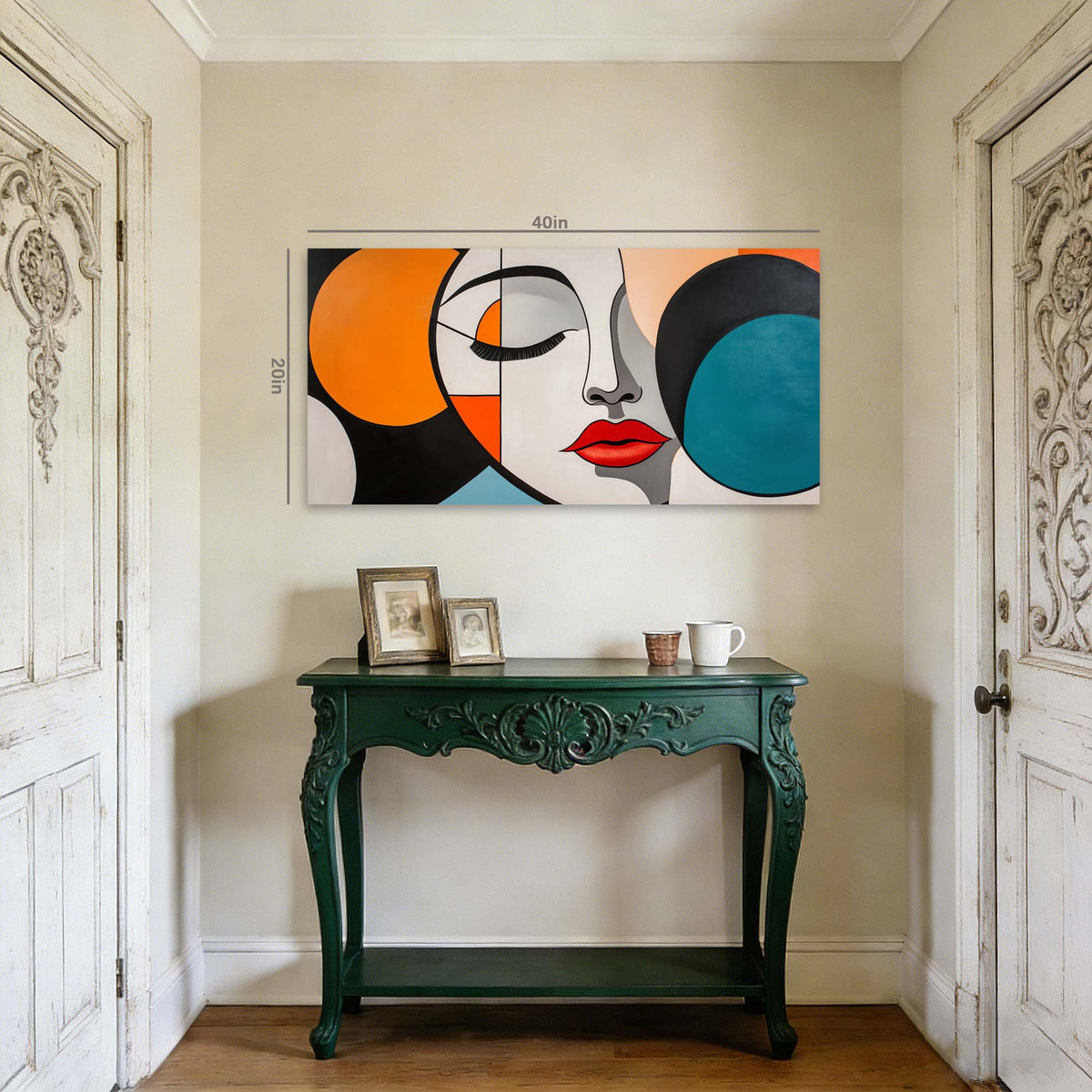 Blue Abstract Wall Art for Living Room Canvas Painting Prints Art Deco Artwork Office Bedroom Decor