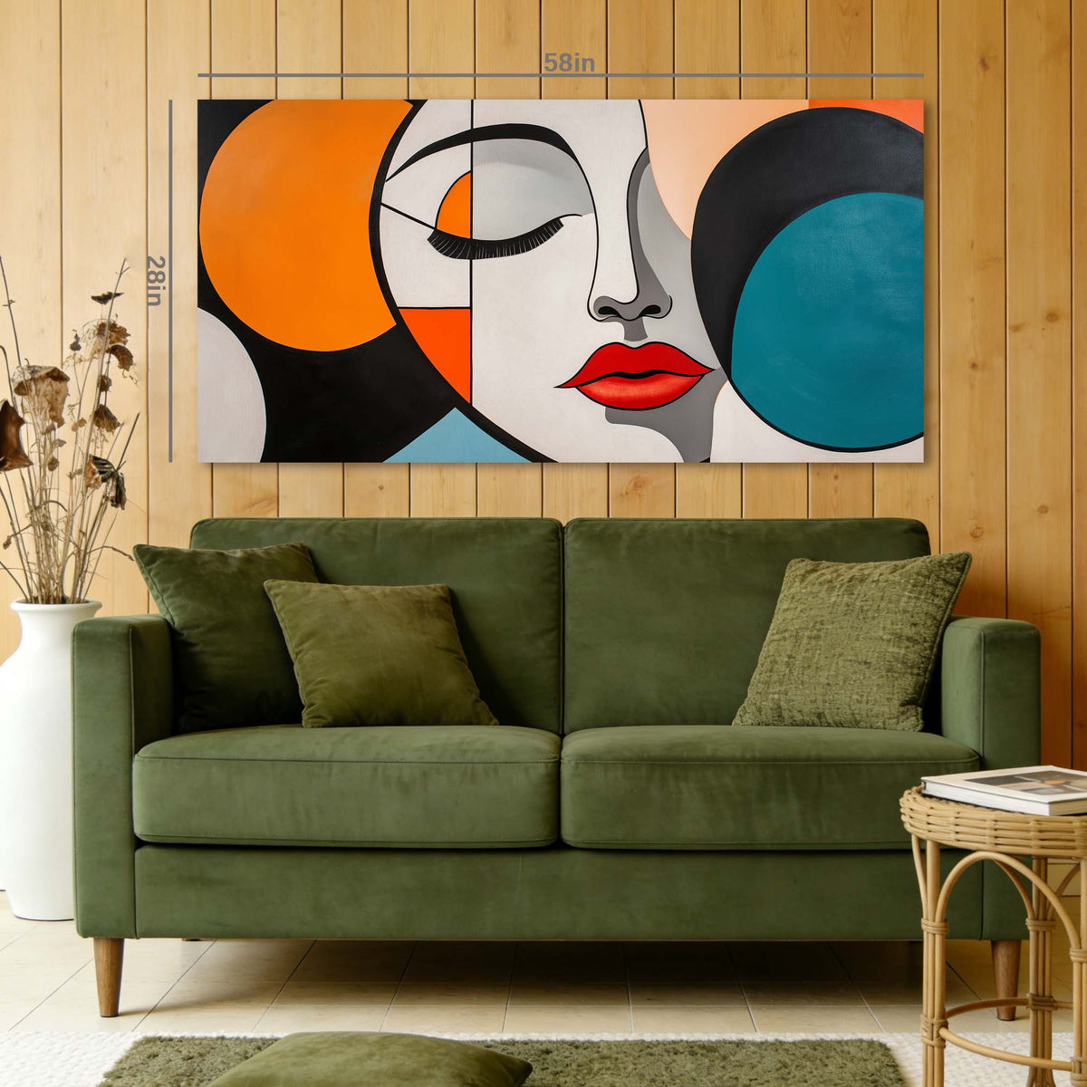 Blue Abstract Wall Art for Living Room Canvas Painting Prints Art Deco Artwork Office Bedroom Decor