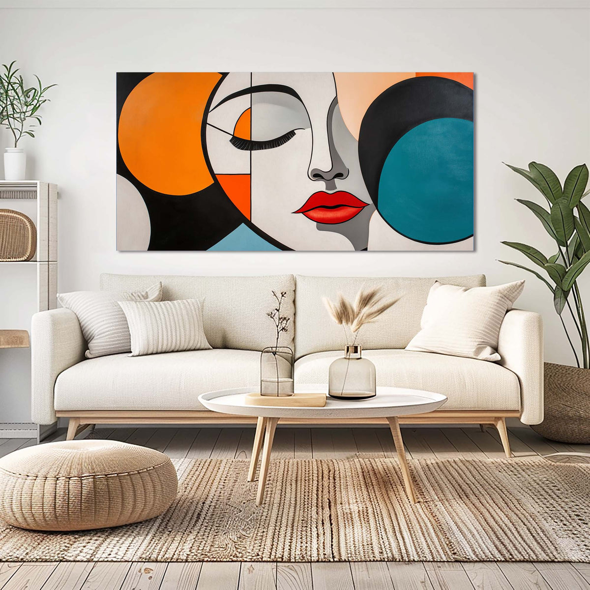 Blue Abstract Wall Art for Living Room Canvas Painting Prints Art Deco Artwork Office Bedroom Decor