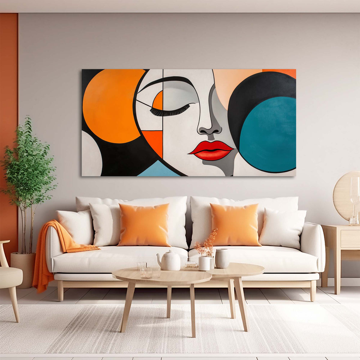 Blue Abstract Wall Art for Living Room Canvas Painting Prints Art Deco Artwork Office Bedroom Decor
