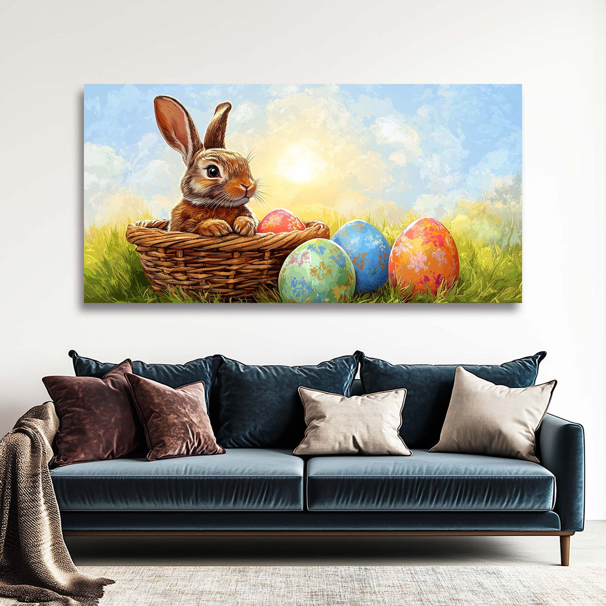 Blue Pretty Animals Wall Art Canvas Painting Prints Artwor Office Bedroom Living Room Decor
