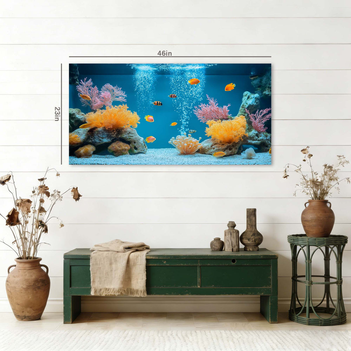Navy Blue Tropical Animals Canvas Wall Art for Living Room Prints Artwork Bedroom Office Decor