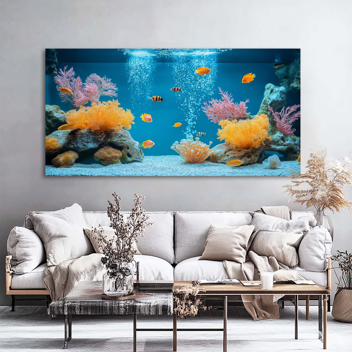 Navy Blue Tropical Animals Canvas Wall Art for Living Room Prints Artwork Bedroom Office Decor