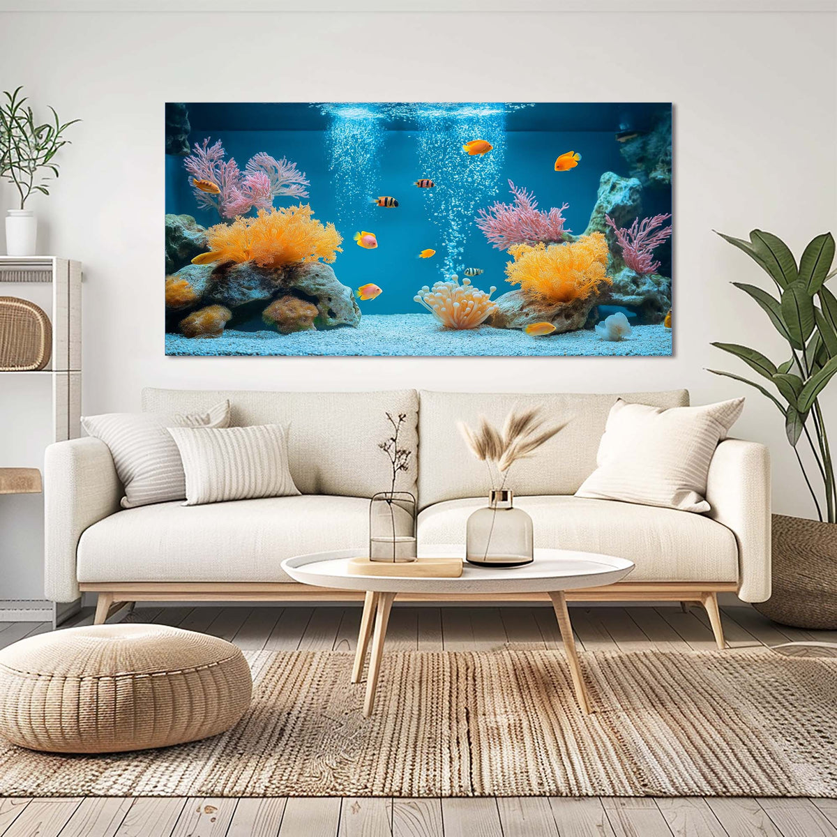 Navy Blue Tropical Animals Canvas Wall Art for Living Room Prints Artwork Bedroom Office Decor