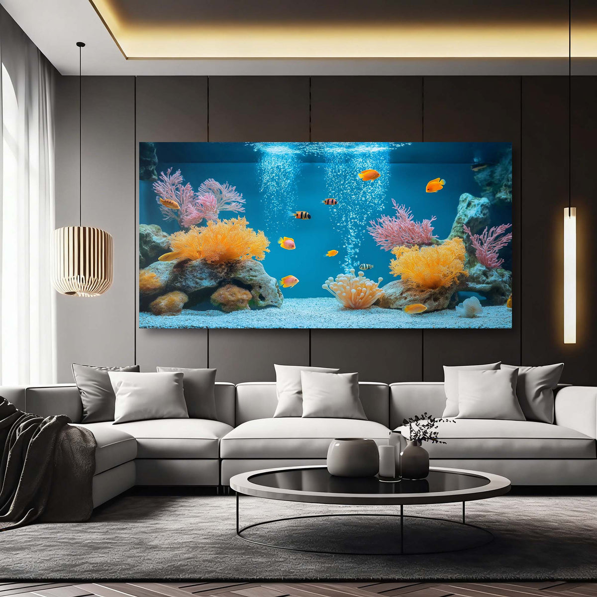 Navy Blue Tropical Animals Canvas Wall Art for Living Room Prints Artwork Bedroom Office Decor