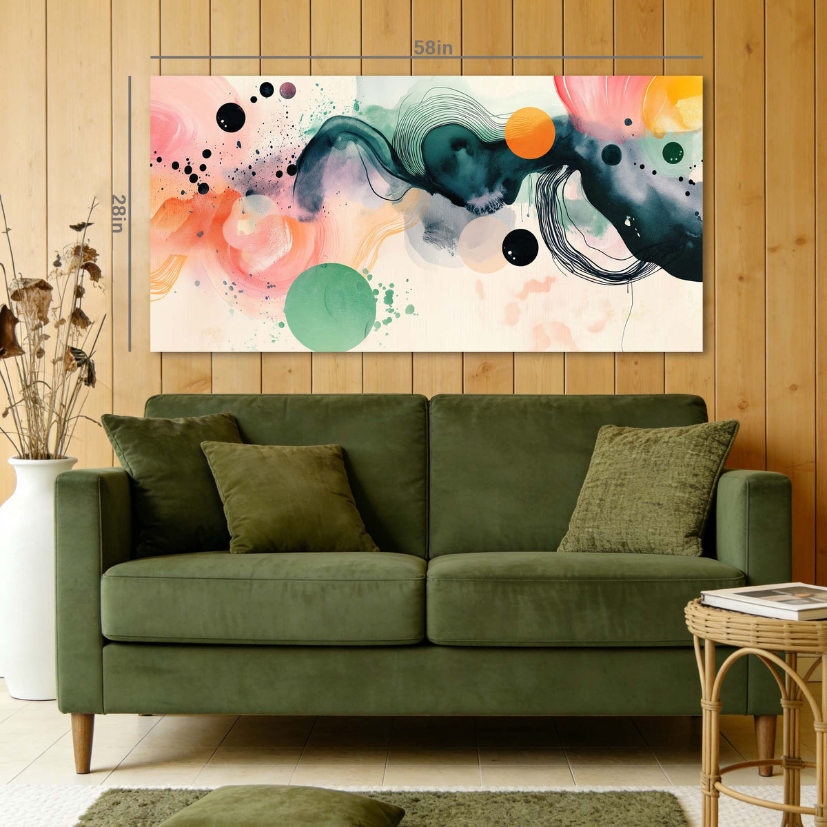 Orange Abstract Abstract Canvas Wall Art for Living Room Prints Artwork Bedroom Office Decor