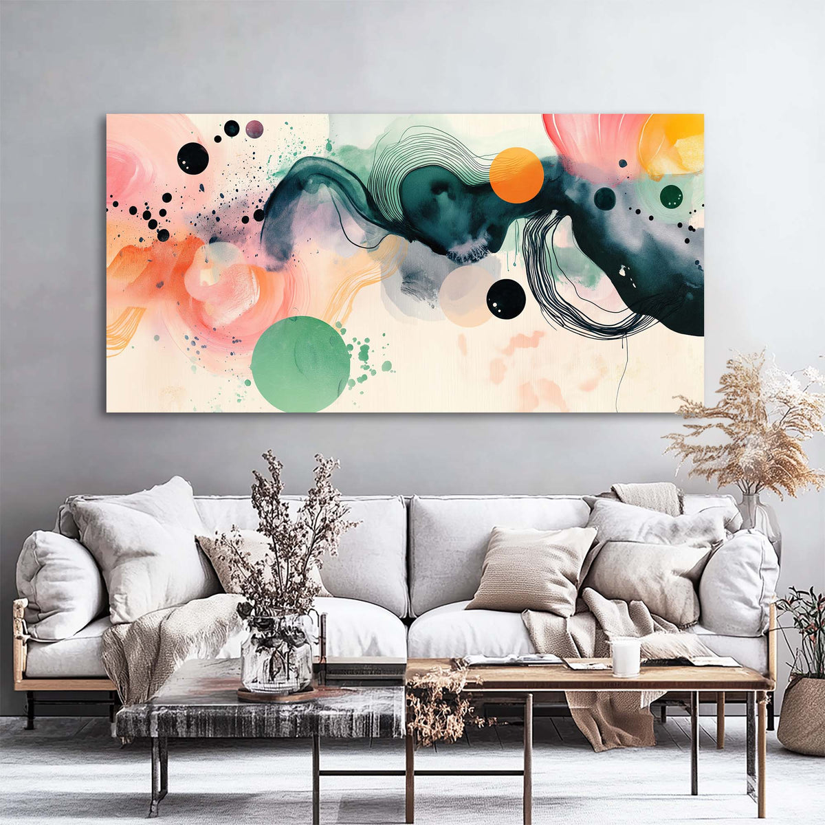 Orange Abstract Abstract Canvas Wall Art for Living Room Prints Artwork Bedroom Office Decor