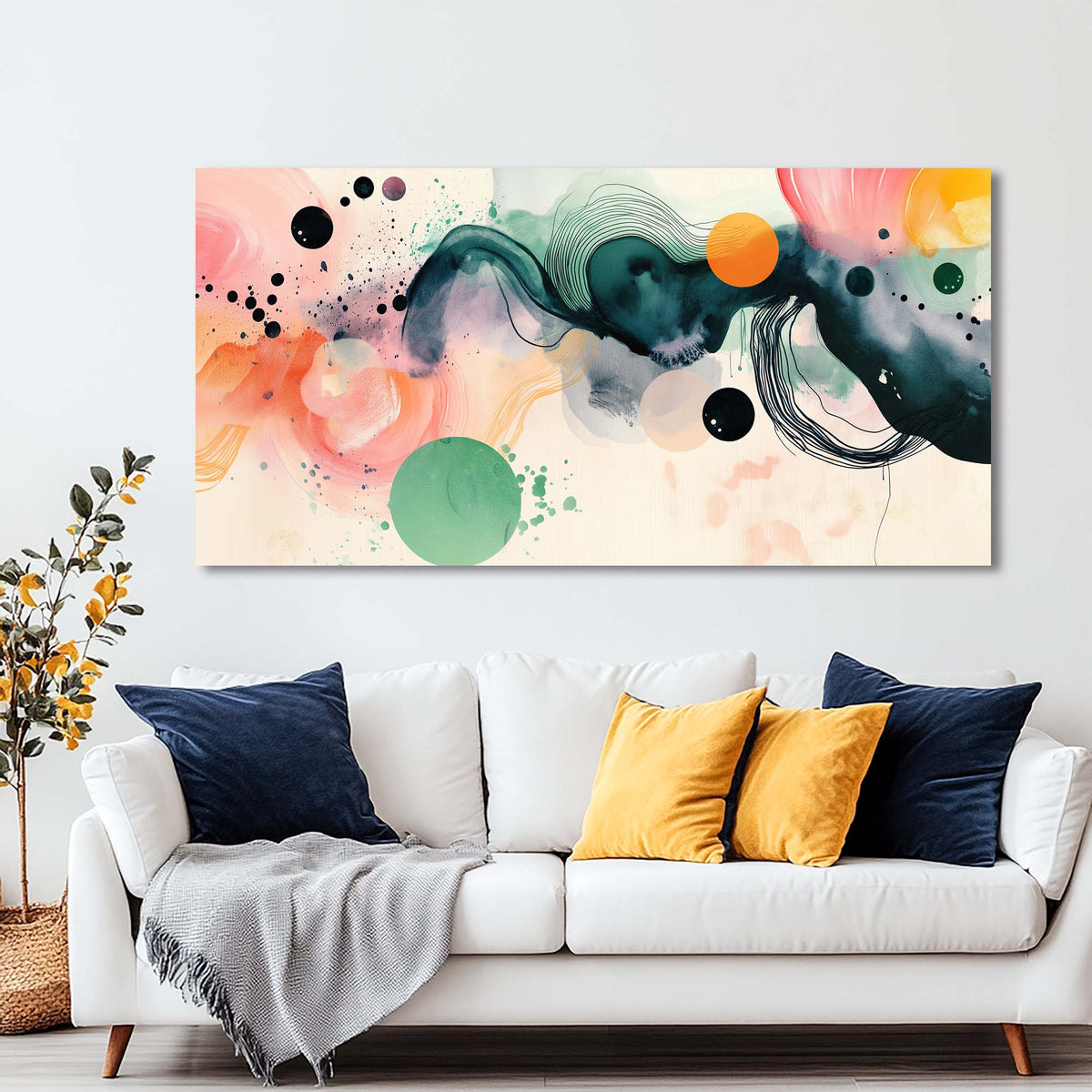Orange Abstract Abstract Canvas Wall Art for Living Room Prints Artwork Bedroom Office Decor