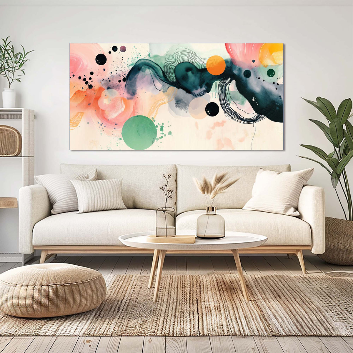 Orange Abstract Abstract Canvas Wall Art for Living Room Prints Artwork Bedroom Office Decor