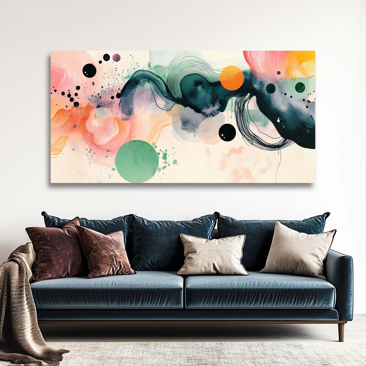 Orange Abstract Abstract Canvas Wall Art for Living Room Prints Artwork Bedroom Office Decor