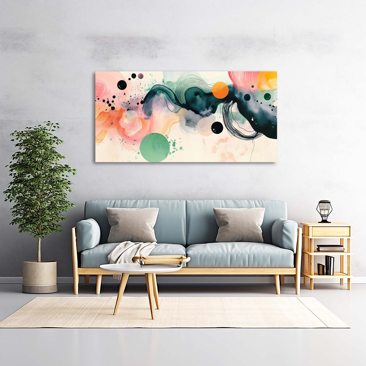 Orange Abstract Abstract Canvas Wall Art for Living Room Prints Artwork Bedroom Office Decor