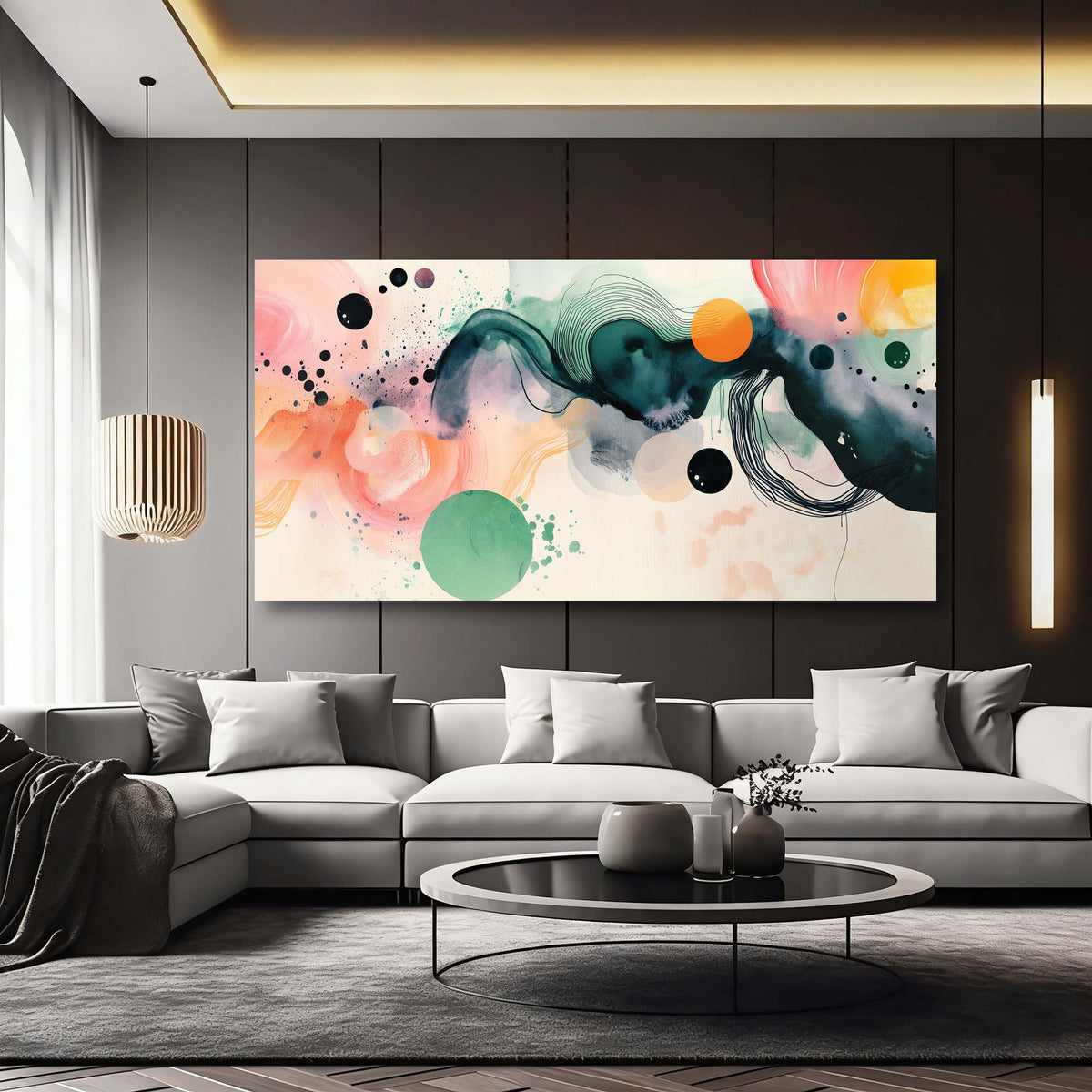 Orange Abstract Abstract Canvas Wall Art for Living Room Prints Artwork Bedroom Office Decor