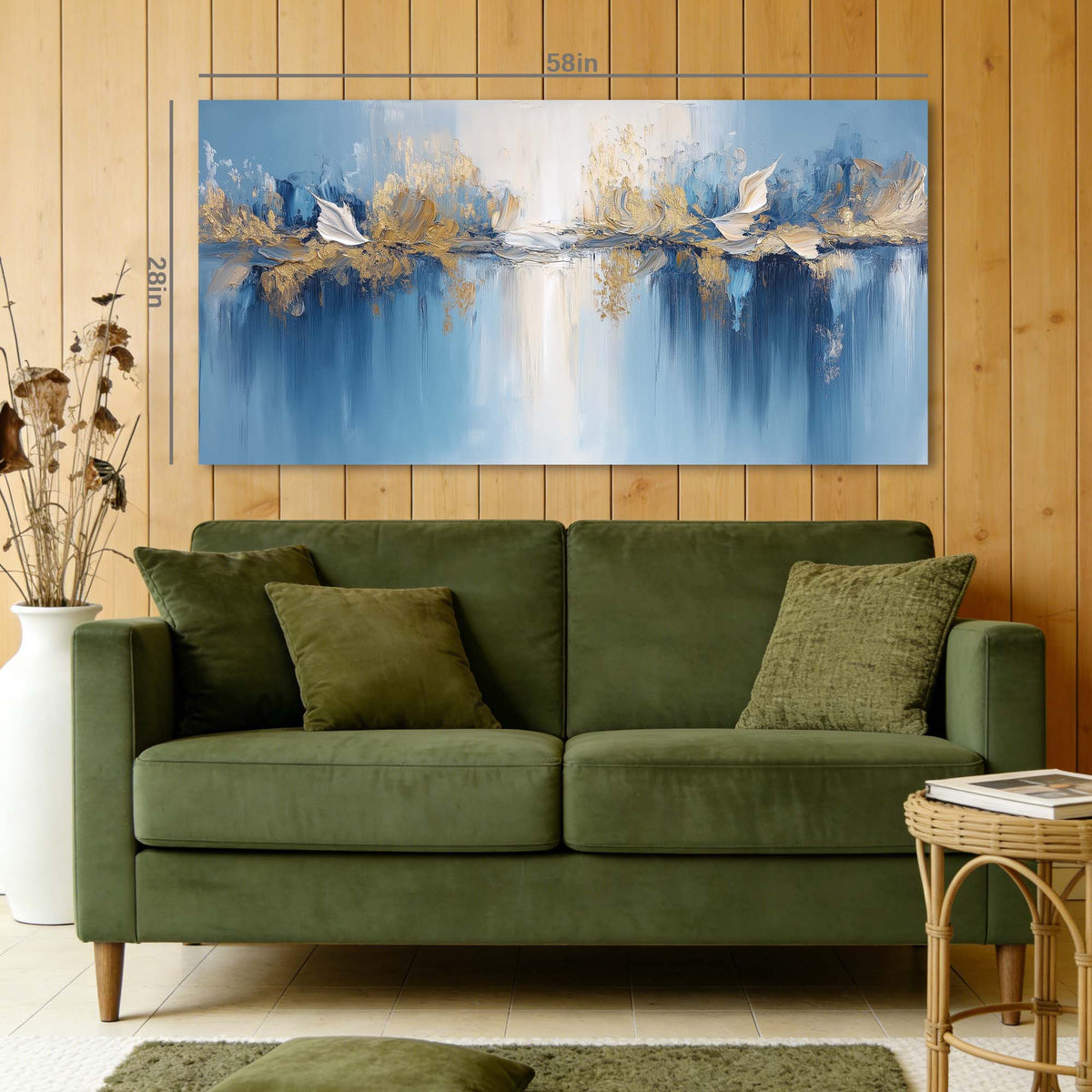 Blue Abstract Abstract Wall Art Canvas Painting Prints Artwor Office Bedroom Living Room Decor