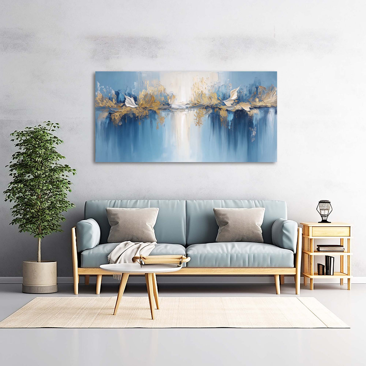 Blue Abstract Abstract Wall Art Canvas Painting Prints Artwor Office Bedroom Living Room Decor