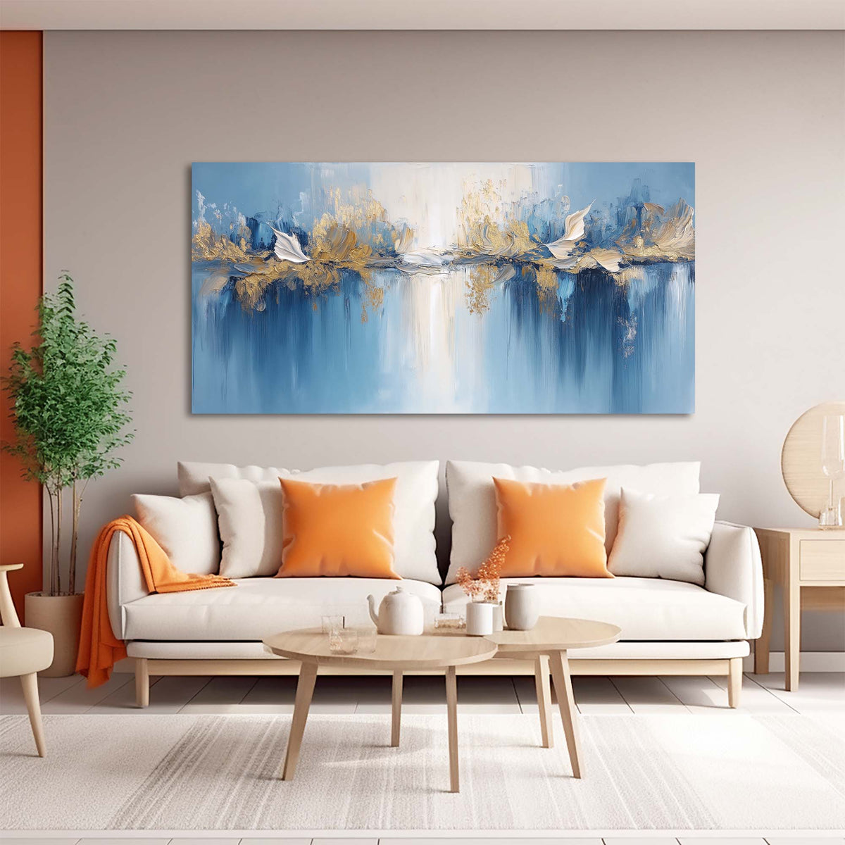 Blue Abstract Abstract Wall Art Canvas Painting Prints Artwor Office Bedroom Living Room Decor