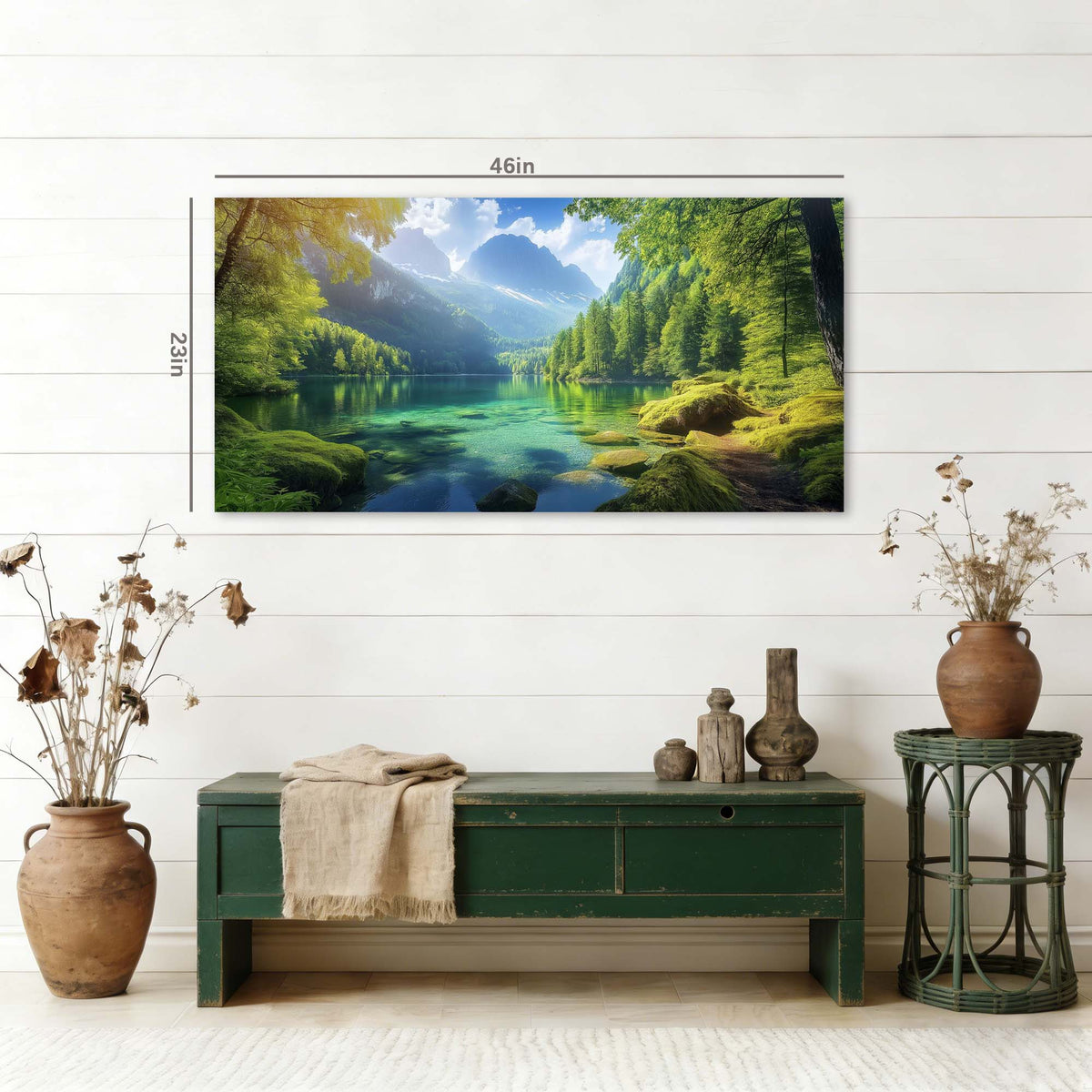 Navy Blue Fantasy Nature Wall Art for Living Room Canvas Painting Prints Artwork Family Bedroom Office Decor