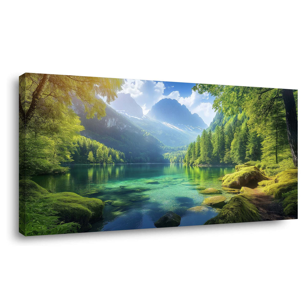 Navy Blue Fantasy Nature Wall Art for Living Room Canvas Painting Prints Artwork Family Bedroom Office Decor