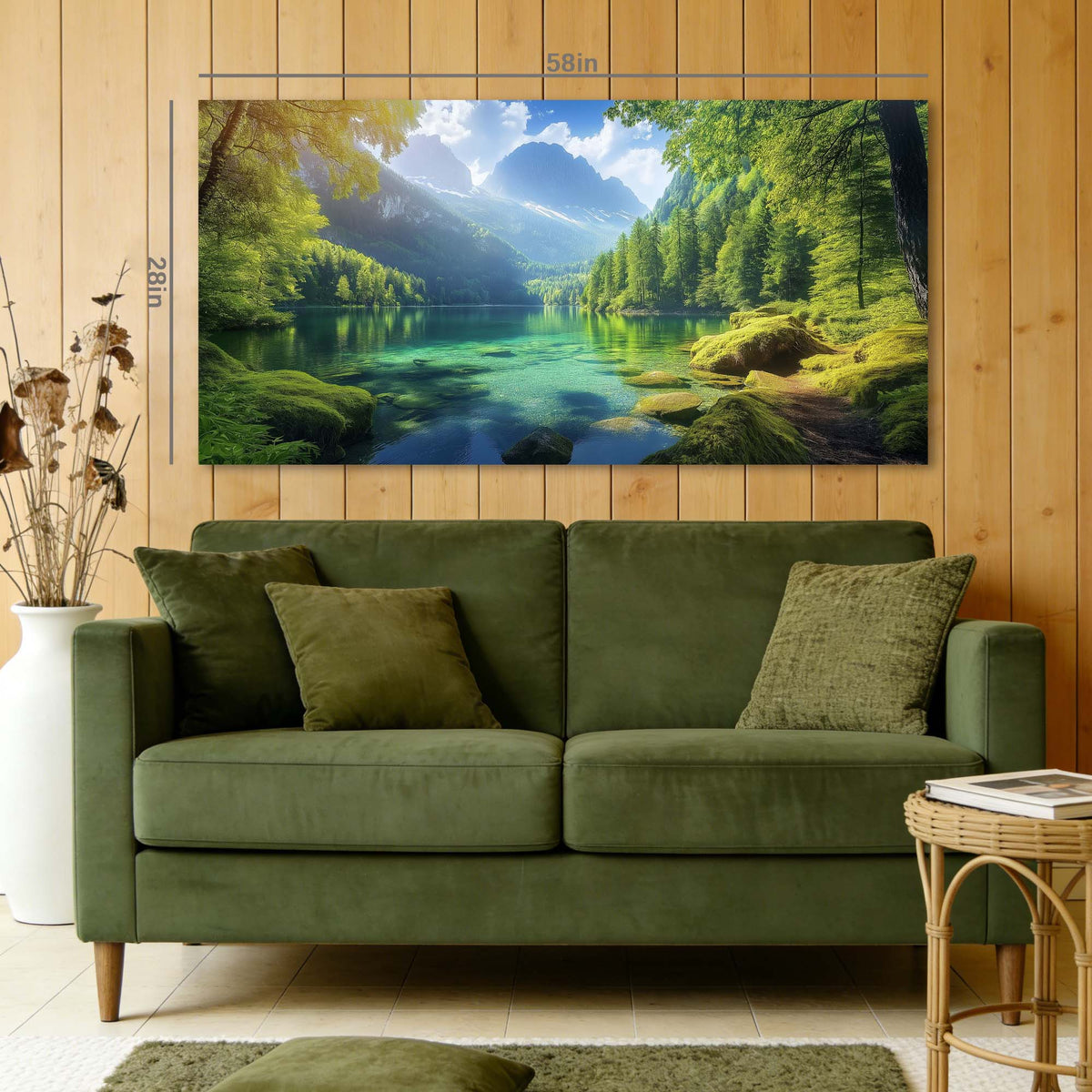 Navy Blue Fantasy Nature Wall Art for Living Room Canvas Painting Prints Artwork Family Bedroom Office Decor