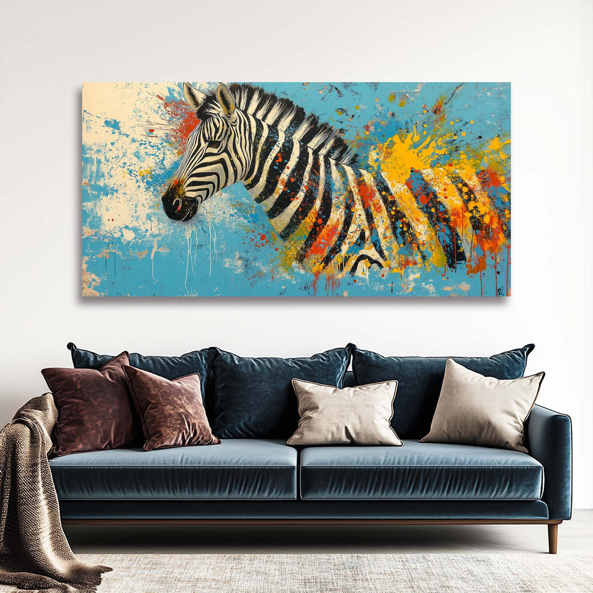 Blue Abstract Abstract Wall Art Canvas Painting Prints Artwor Office Bedroom Living Room Decor