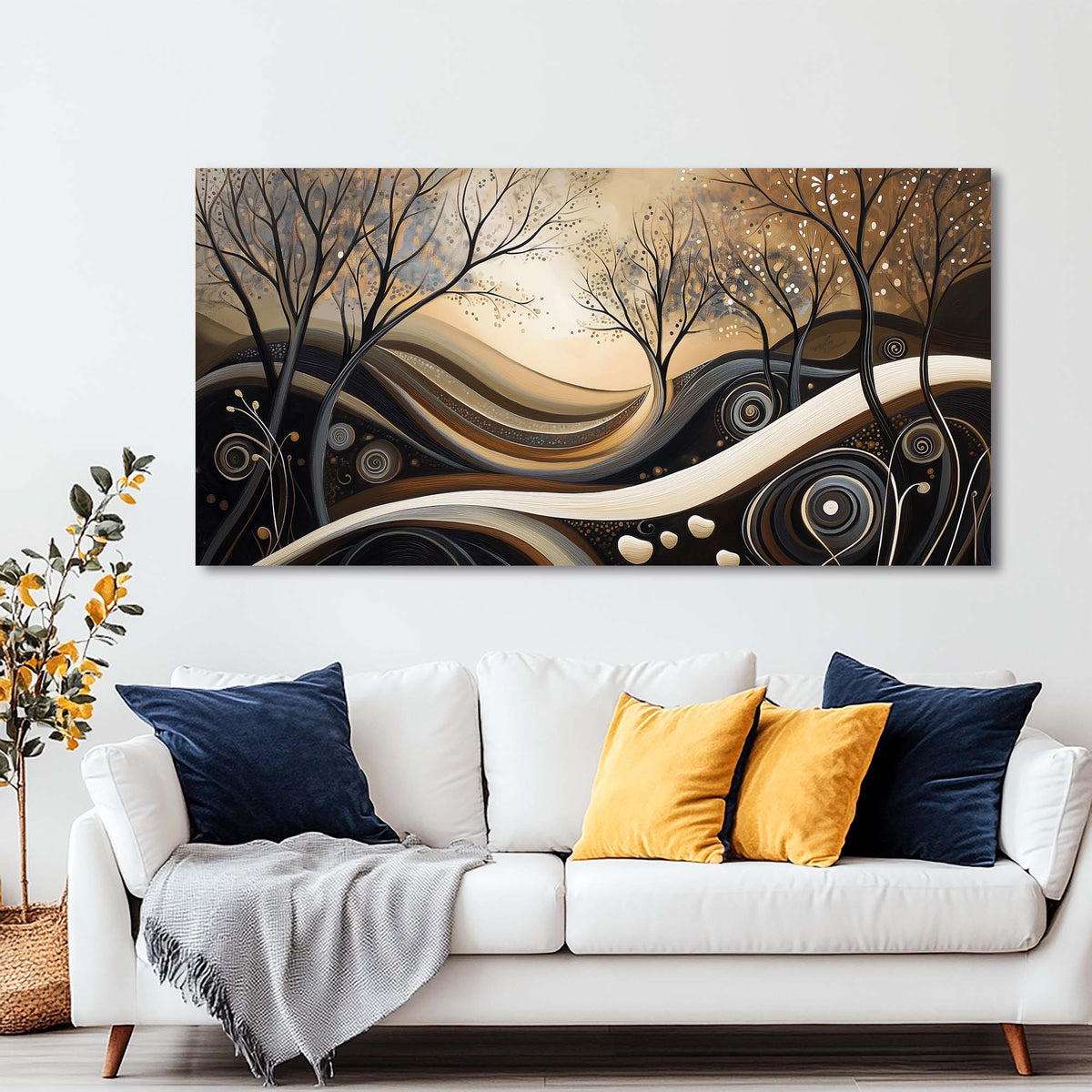 Navy Blue Abstract Abstract Canvas Wall Art for Living Room Prints Artwork Bedroom Office Decor