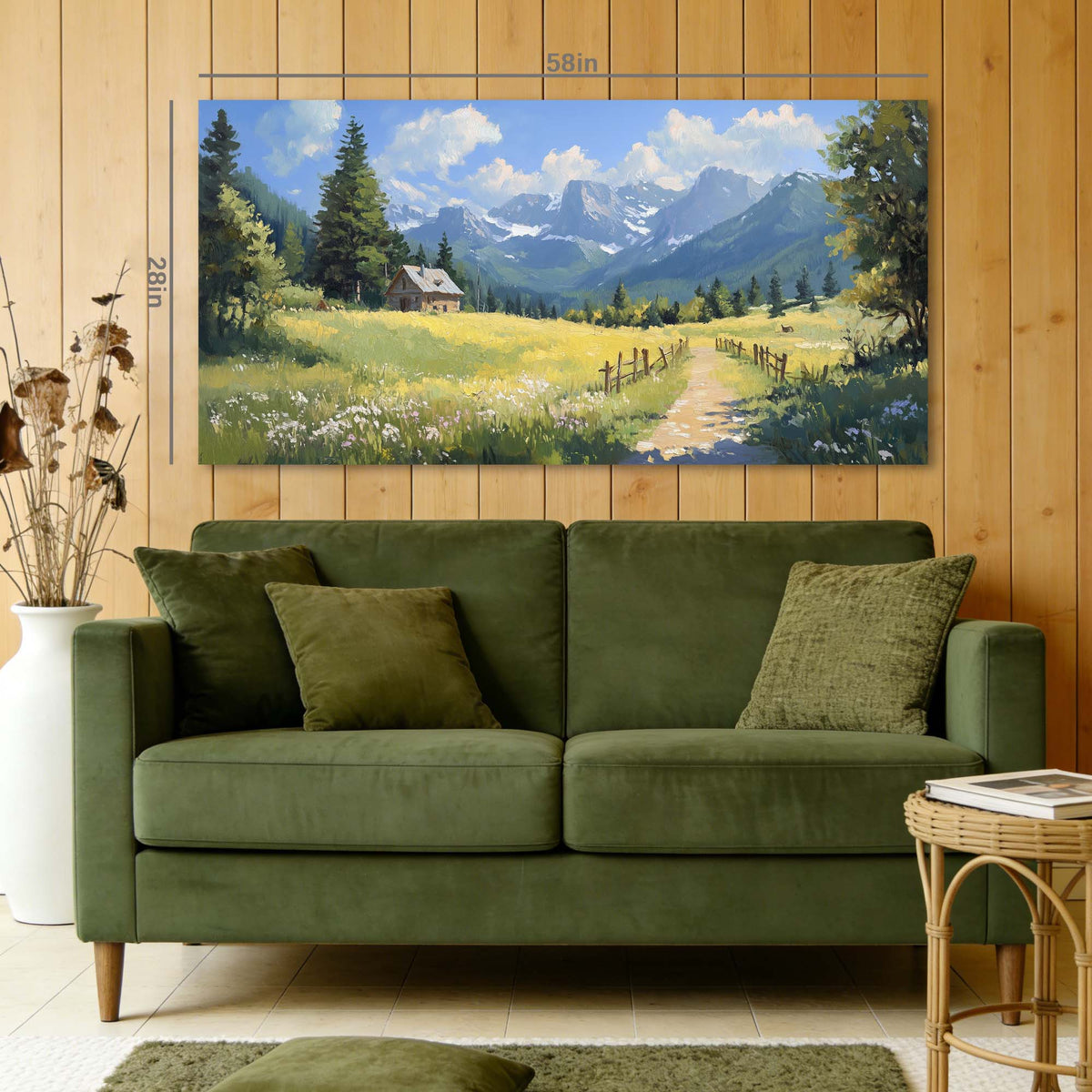 Khaki Country Nature Wall Art Canvas Painting Prints Artwor Office Bedroom Living Room Decor