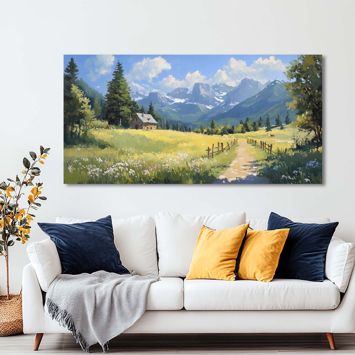 Khaki Country Nature Wall Art Canvas Painting Prints Artwor Office Bedroom Living Room Decor